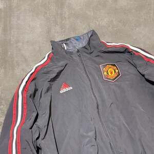 Adidas Manchester United Black Windbreaker Jacket, Full-Zip Soccer Track Top
